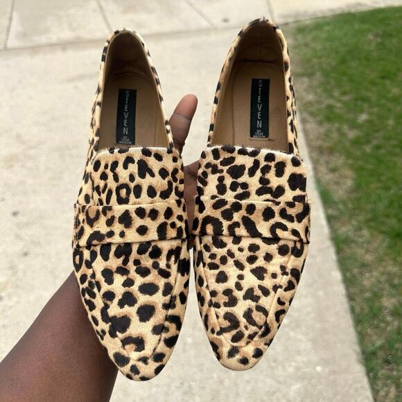 Steve Madden Women's Brown‎ and Tan Animal Print Loafer Flats Size 10 Shoes - Picture 9 of 17